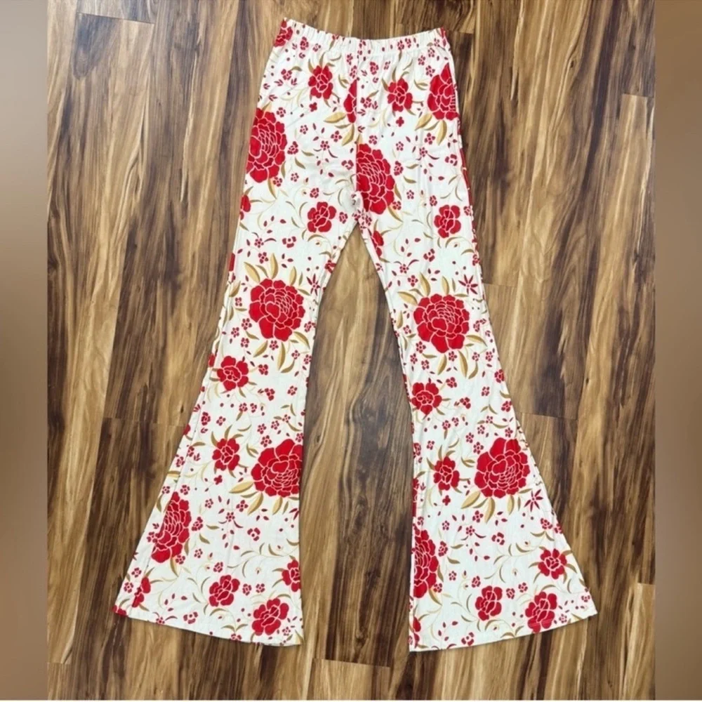 Free People Novella Royal Floral Flare Pants